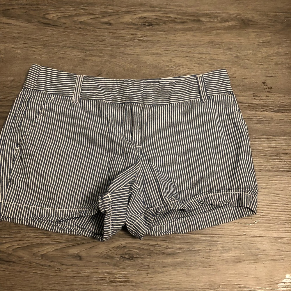 Blue and white stripped shorts